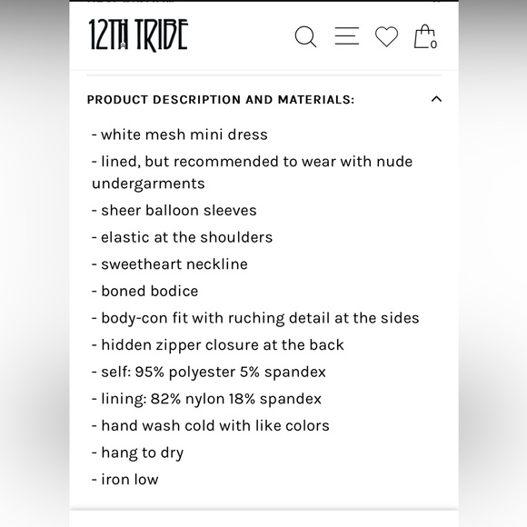 12th Tribe White Dress size Small - Picture 5 of 10